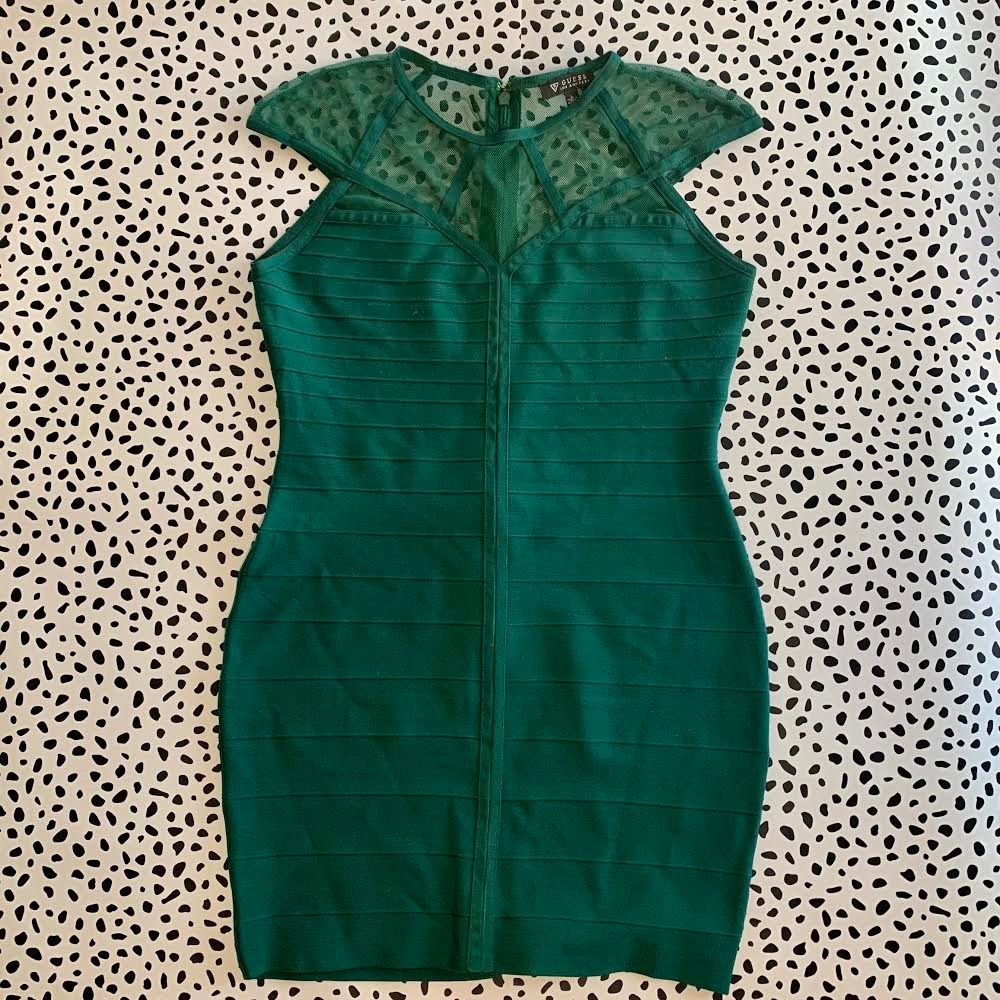GUESS Women’s Green Bandage Mesh Dress | L - Picture 10 of 11